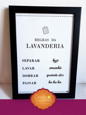 Quadro regras da lavanderia