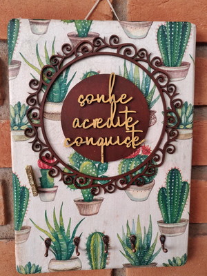 Placa decorativa - sonhe acredite conquiste