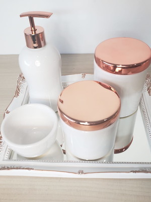 Kit higiene bebe porcelana menina rose gold