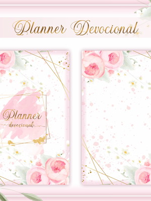 Planner devocional flor + arte para caneca - arquivo digital