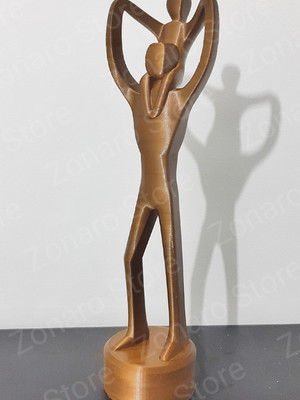 Estátua pai e filhos - dias dos pais presente (25cm)