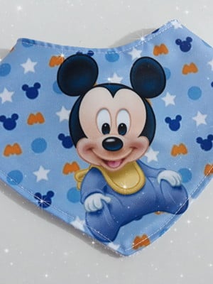 Babador bandana personalizado mickey baby