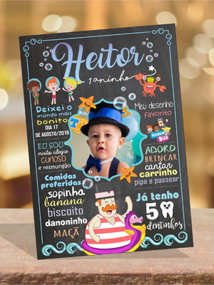 Ímã chalkboard | mundo bita fundo do mar