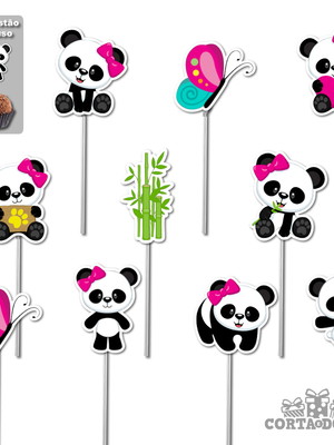Topper panda menina