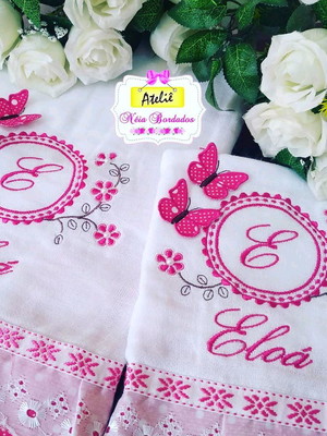 Kit de fralda personalizada com borboleta 3d