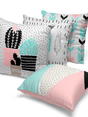 Kit 4 capas almofadas escandinava indie