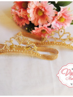 2 faixas de strass com coroa (tal mãe e tal filha)