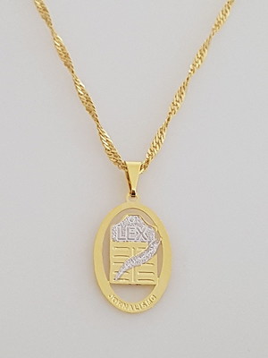 Corrente pingente jornalismo folheado ouro 18k. c1p24