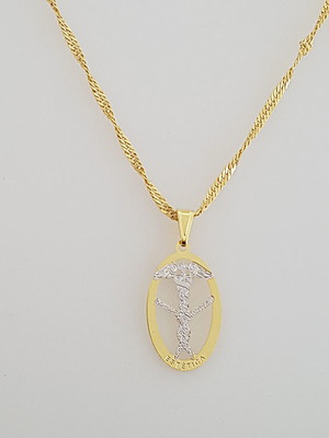 Corrente pingente profissão estética folheado ouro 18k c1p27