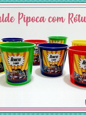 Balde pipoca 1l com rótulo