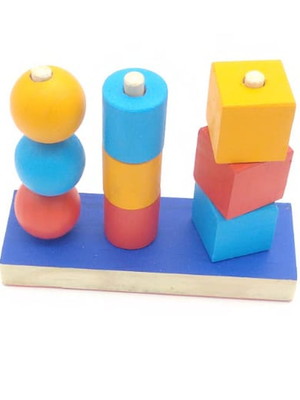 Encaixe formas vertical em madeira - material montessori !!!
