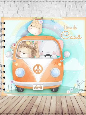 Livro do bebê safari na kombi