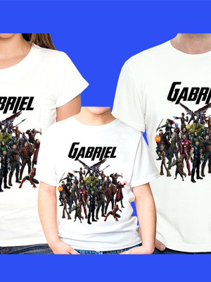 Kit 3 camisetas os vingadores