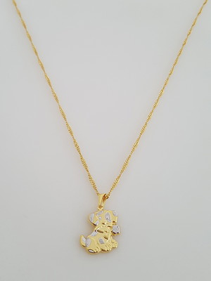 Corrente pingente cachorro amigo folheado ouro 18k. c1p40
