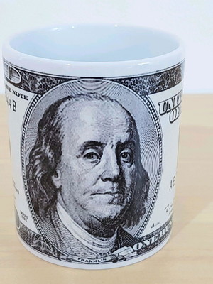 Caneca nota de dólar