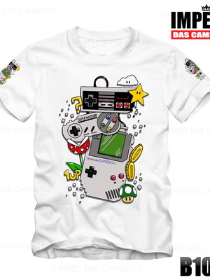 Camiseta ou baby look branca video game jogos ref 1025