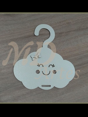 Mini cabide para laços modelo nuvem, em mdf branco 3mm