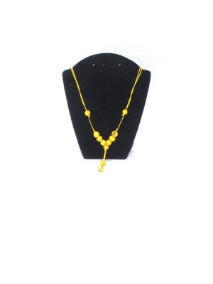 Colar natural de açaí amarelo ajustável pingente - 23s