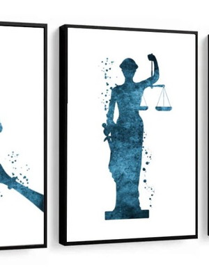 Quadro decorativo advocacia deusa da justiça balança