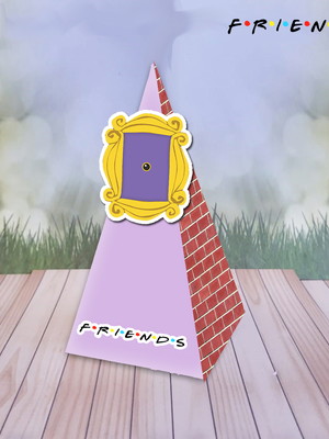 Caixa cone personalizada com tema friends