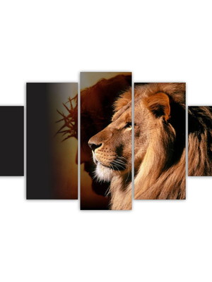 Quadros decorativos mosaico mdf leão de judá jesus