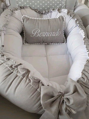 Ninho redutor de berço ninho baby bebê cinza bernardo