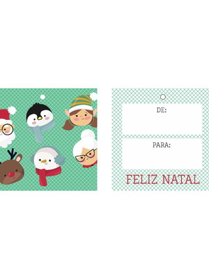 Tag de natal 022 - 5x5cm - 30 unidades