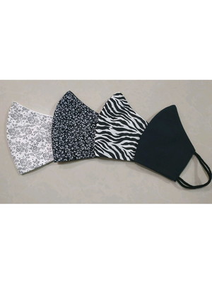 Kit 4 máscaras femininas - tecido duplo 100% algodão