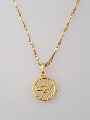 Corrente pingente enfermagem folheado ouro 18k. c1p189