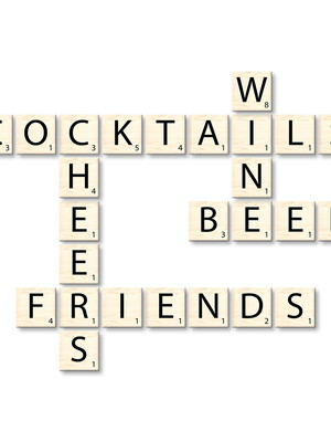 Letras para parede em madeira palavras cruzadas friends beer