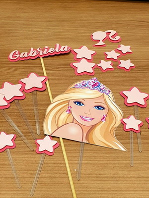 Topo de bolo barbie