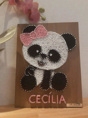 Quadro panda em string art