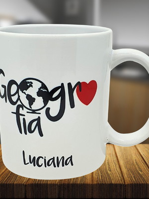 Caneca branca mimo profissão carreira geografia, geógrafo