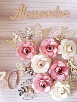 Topo de bolo com 7 flores