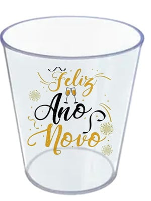 Copo caldereta transparente - brinde de ano novo - 2025