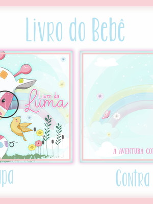 Livro do bebê - girafa aquarelado
