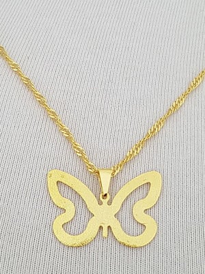 Corrente pingente borboleta folheado ouro 18k. c1p287