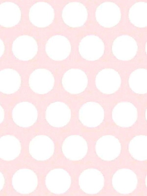 Papel de parede infantil imp. rosa com bolas brancas