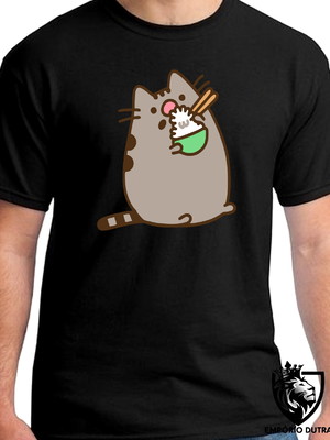 Camiseta adulto e infantil gato gatinho cat gordo hashi