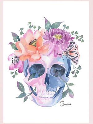 Print a5 - floral skull