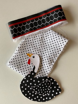 2 kits barra + patch aplique para pano de prato galinha #40
