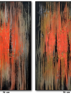 Duas telas abstratas de 70 cm x 110 cm (somente as telas)