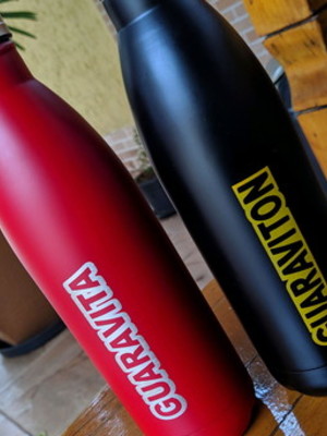 Garrafa 750ml em inox com pintura fosca. personalizada