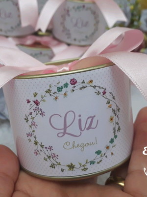Tubolata personalizada para lembrancinha de nascimento