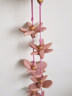 Móbile de cerâmica flores
