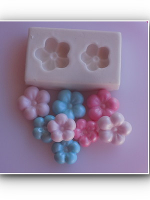 Molde de silicone flores bolinha - 1182