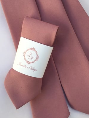 Gravata padrinhos rosê fosca