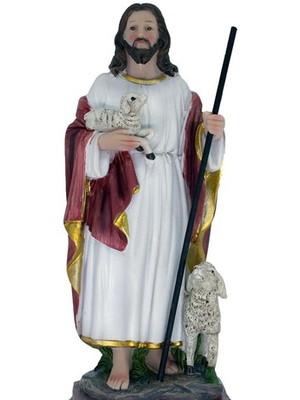 Imagem santo jesus bom pastor 30cm em resina escultura