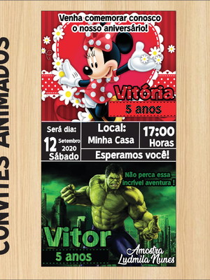 Convite digital dois temas duplo