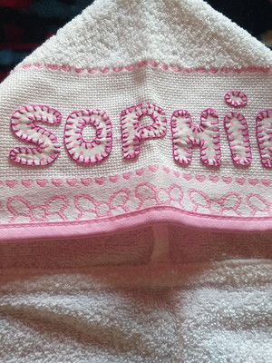 Toalha de banho bebê com capuz personalizada sophia